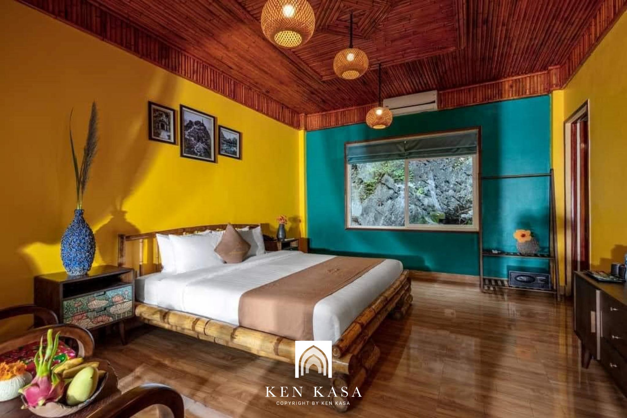 trang tr&iacute; trong thiết kế nội thất homestay phong c&aacute;ch mộc mạc